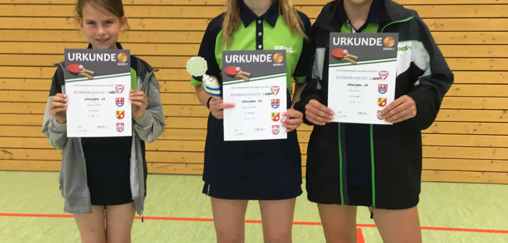 2 erste Plätze bei der Bezirksrangliste Tischtennis